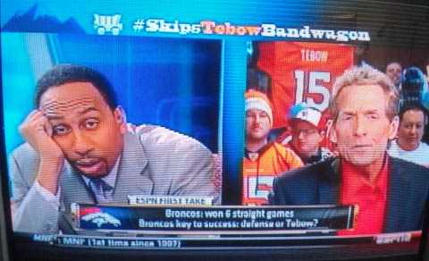 Stephen A Smith funny face Skip Bayless ESPN