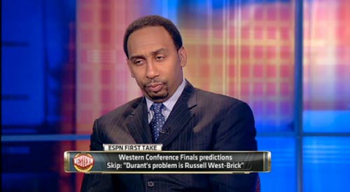 Stephen A Smith funny face Skip Bayless tired