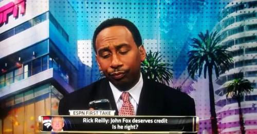 Stephen A Smith funny face Skip Bayless texting