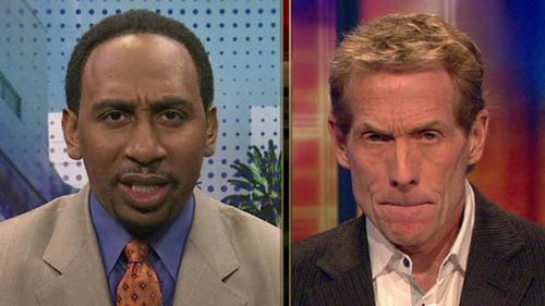 Stephen A Smith funny face Skip Bayless angry