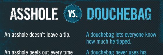 the difference between assholes and douchebags