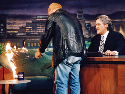 Bobcat Goldthwait Tonight Show Lights Chair on Fire