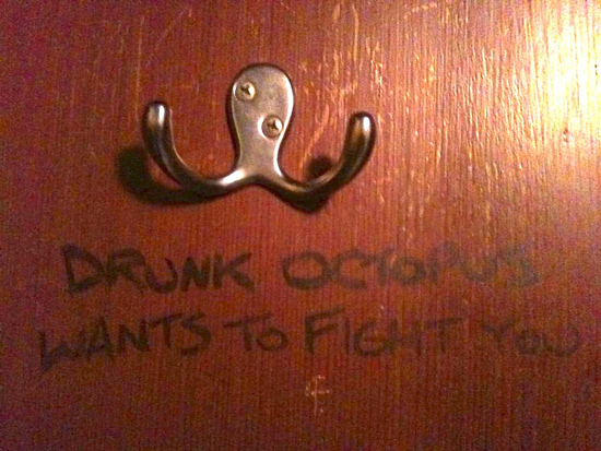 funny bathroom graffiti drunk octopus