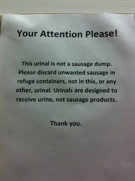 funny bathroom graffiti sausage inside urinals