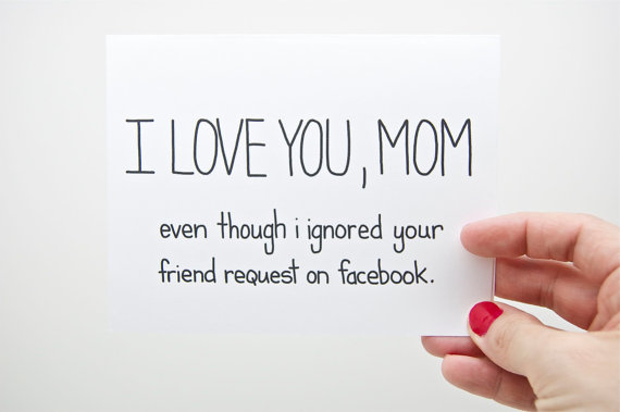 awkward mother's day card facebook friend