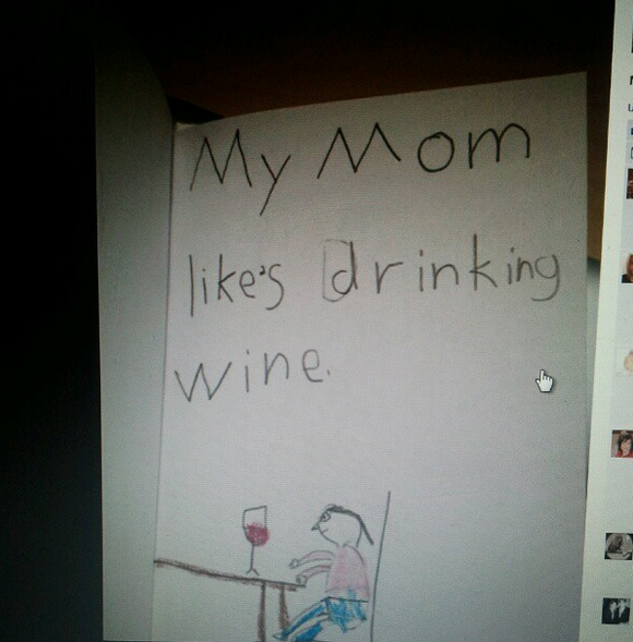 awkward mother's day card wine