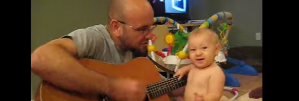 funny baby video rocks out