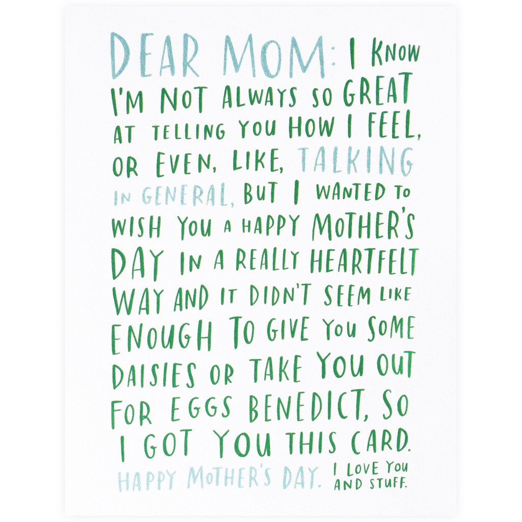 awkward mother's day card feelings