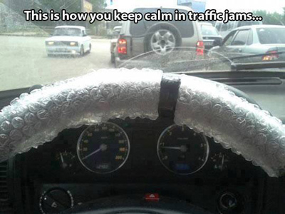 Funny Pictures bubble wrap steering wheel