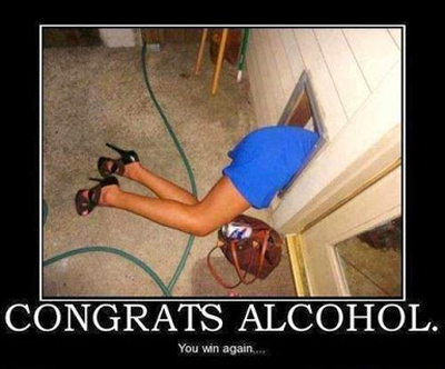 Funny Pictures alcohol wins girl