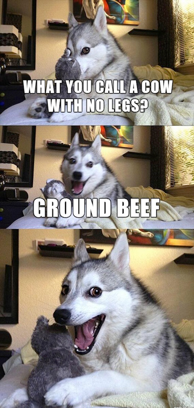 funny pun husky meme ground beef