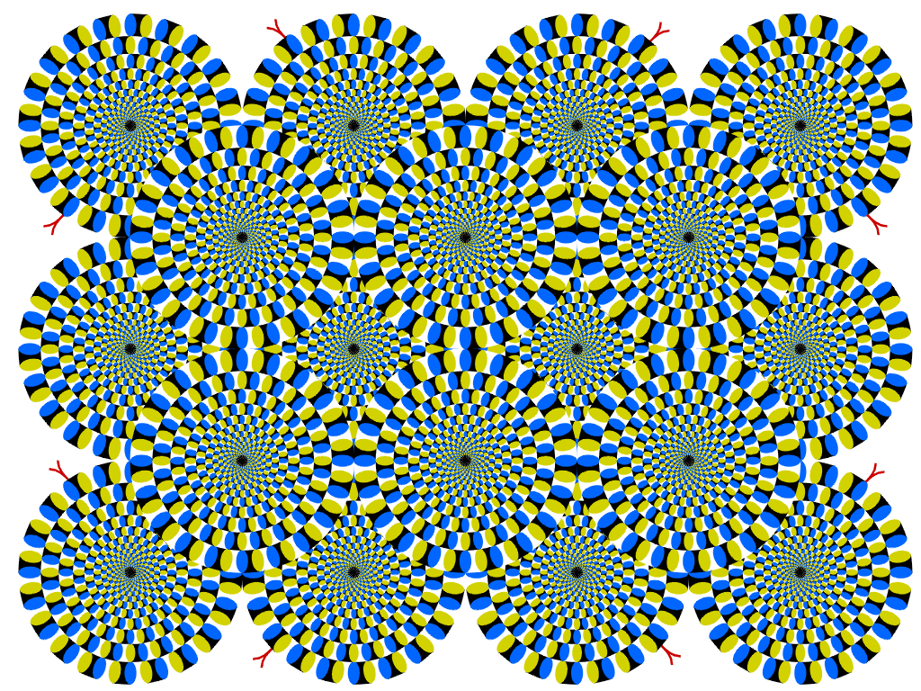 green spirals optical illusion