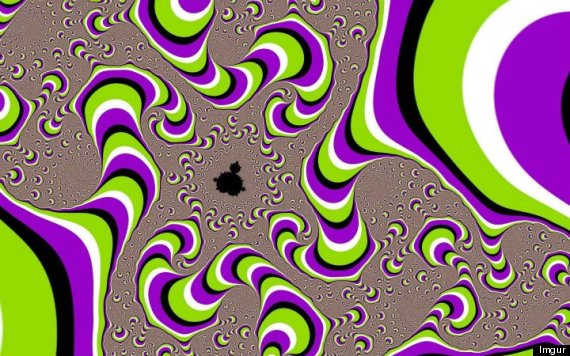 optical illusion purple swirls moving