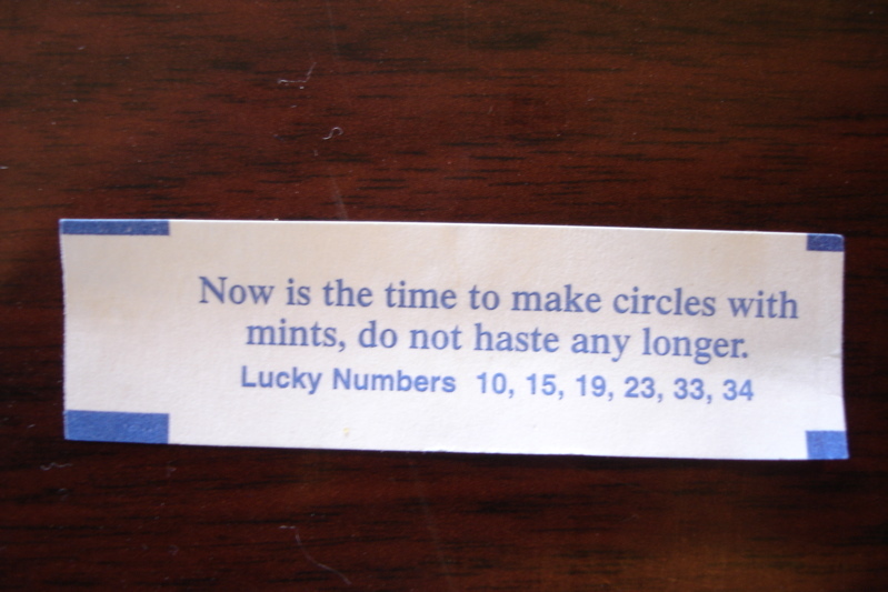 make circles fortune cookie