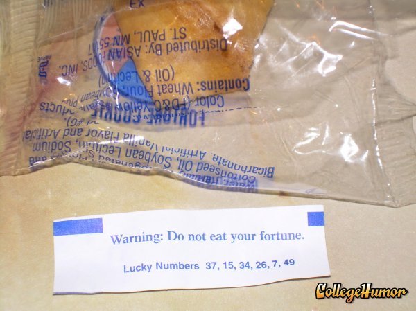 do not eat fortune cookie