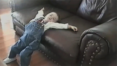 funny gif kid sleeping on couch