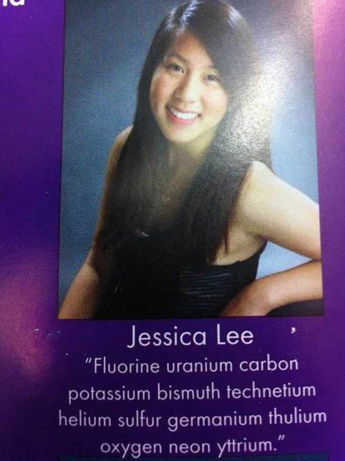 Inappropriate Yearbook Quotes and Moments chemistry elements