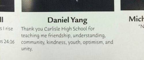 Inappropriate Yearbook Quotes and Moments spell out f u