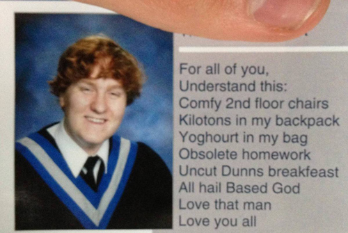 Inappropriate Yearbook Quotes and Moments first letter of each line