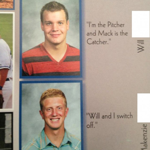 Greatest Yearbook Quotes and Moments pitcher catcher