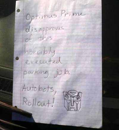 parking note