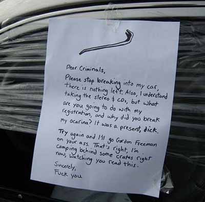 parking note