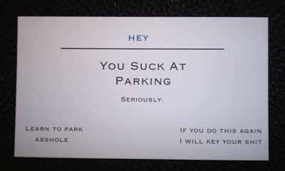 parking note