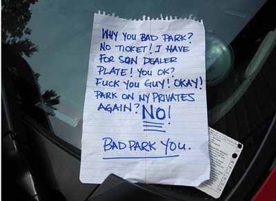 parking note