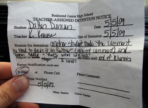 funny detention notes