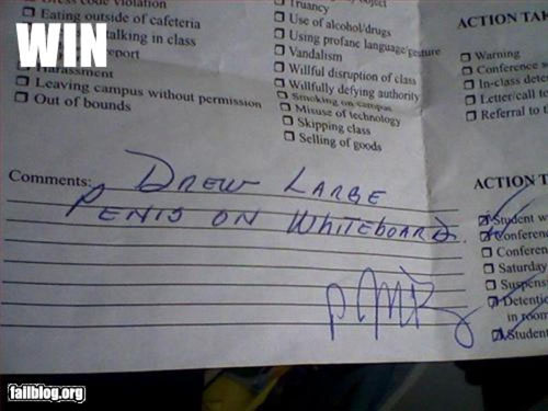 funny detention notes