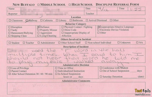 funny detention notes