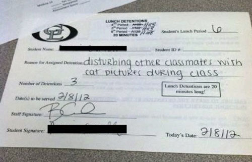 funny detention notes