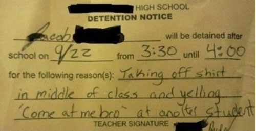 funny detention notes