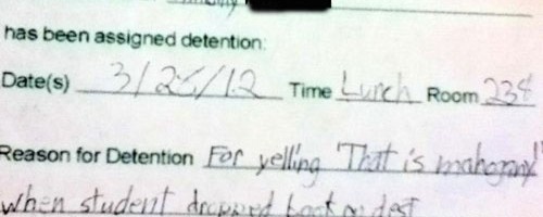 funny detention notes