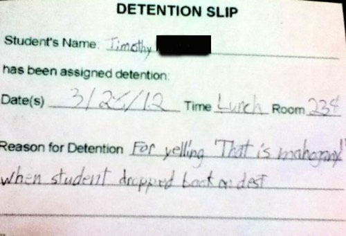 funny detention notes