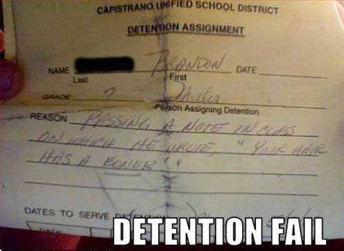 funny detention notes