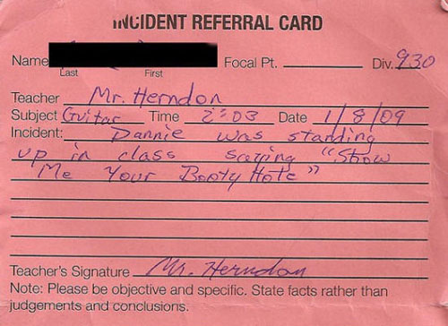 funny detention notes