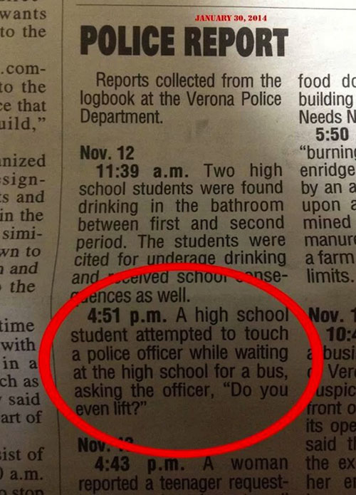 funny police reports